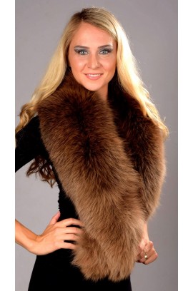 Brown fox fur collar - Neck Warmer
